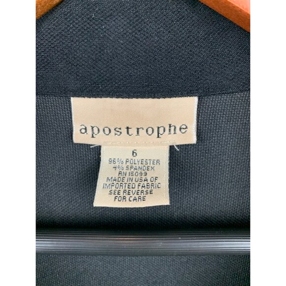 Apostrophe Womens Button-Up Blazer Jacket Size 6 Black - Picture 3 of 5